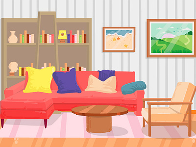 Home Interior Background Illustration by Fenny Apriliani on Dribbble