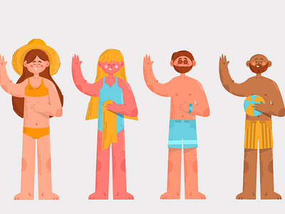 People with Summer Clothes Illustration