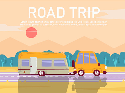 Road Trip Background Illustration