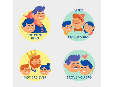 Father's Day Badges Illustration