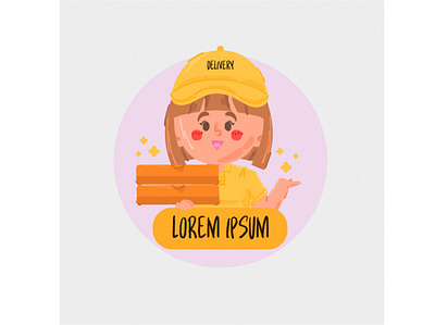 Woman Delivery Icon Logo Illustration courier delivery food icon illustration logo parcel service vector woman