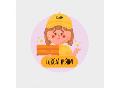 Woman Delivery Icon Logo Illustration