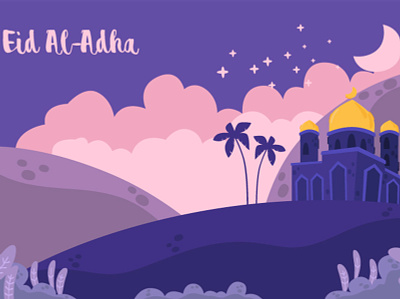 Eid Al-Adha Mubarak Background Illustration al adha background eid greeting holiday illustration islam mubarak muslim vector