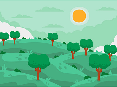 Natural Landscape Background Illustration