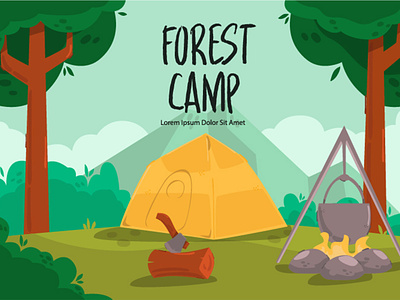 Forest Camp Background Illustration