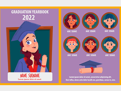 Graduation Yearbook Frame Concept Illustration