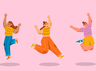 People Jumping Illustration body cartoon exercise girl happy illustration jumping people poses vector