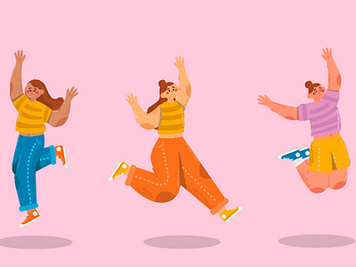 People Jumping Illustration