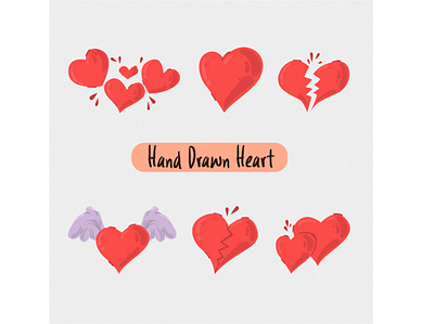 Hand Drawn Heart Illustration broken emoji emotion heart illustration love romantic symbol valentine vector