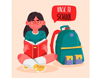 Back to School with Student Illustration book class college education illustration reading school student study vector