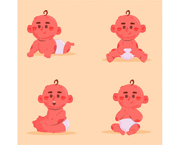 Baby Born Characters Illustration baby born boy cartoon character clipart cute girl illustration vector