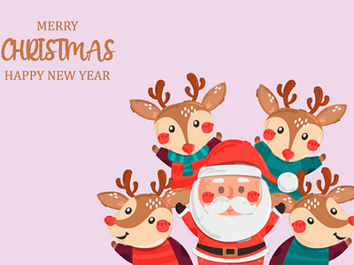 Santa Claus and Deer Background Illustration background cartoon character christmas claus deer illustration merry santa vector