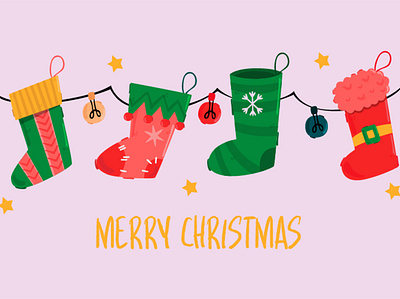 Christmas Socks Background Illustration background christmas decoration gift holiday illustration merry socks vector winter