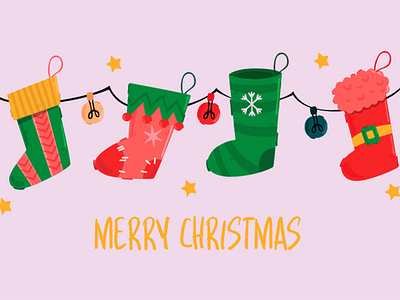 Christmas Socks Background Illustration