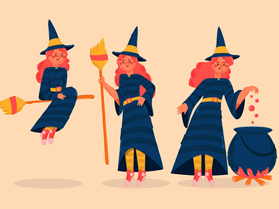 Halloween Witches Illustration