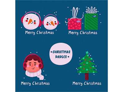 Christmas Badges Collection badges christmas clipart decoration gift illustration merry tree vector winter