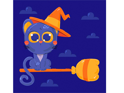 Halloween Cat Character Background Illustration