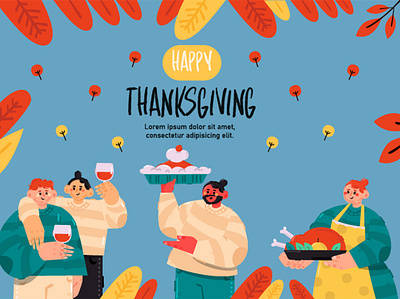 Thanksgiving Background Illustration (2) background celebration dinner family food holiday illustration thanksgiving turkey vector