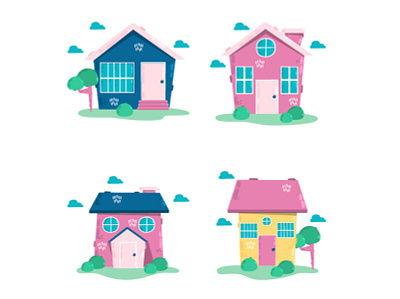 Houses Collection Illustration apartement architecture building estate home house illustration town urban vector