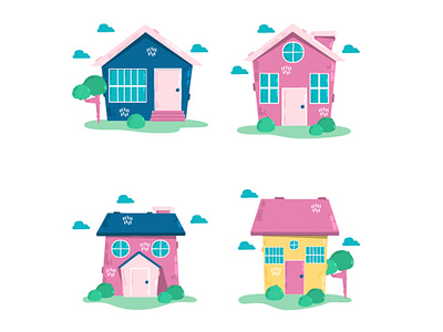 Houses Collection Illustration apartement architecture building estate home house illustration town urban vector