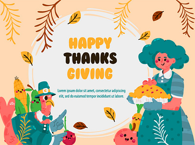 Happy Thanksgiving Greeting Background Illustration background celebration dinner food greeting holiday illustration thanksgiving turkey vector