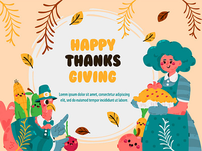 Happy Thanksgiving Greeting Background Illustration