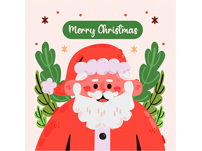 Merry Christmas Greeting with Santa Illustration christmas greeting happy holiday illustration merry santa snow vector winter