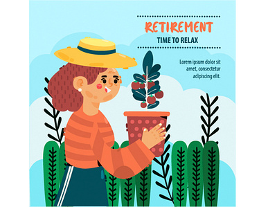 Retirement Greeting Card Illustration card greeting happy health illustration life people person retirement vector
