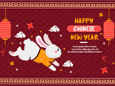 Chinese New Year Background Illustration background chinese decoration illustration lantern new rabbit vector year zodiac
