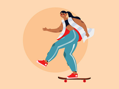 Teenager Cool Girl with Skateboard Illustration girl grunge illustration indie skateboard style teen teenager vector youth