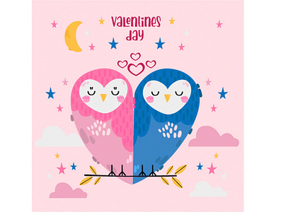 Hand Drawn Valentine's Day Animal Couple