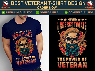 Never underestimate the power of veteran best veteran t-shirt