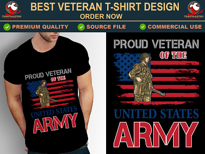 Proud veteran of the united states army veteran t-shirt design.