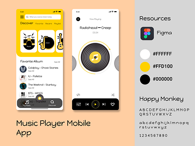 Music Player Mobile App app app design debut design dribble figma indonesia indonesia designer mobile app design music app music player ui uidesign uiux uxdesign
