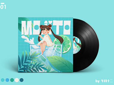Mojito cd cd cover design illustration