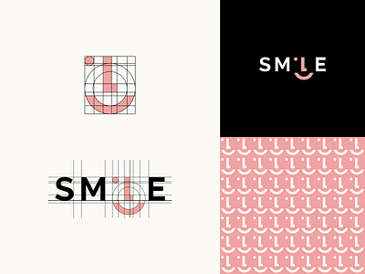 smile branding businesscard flat icon logo minimal patern smile stationery typography vector