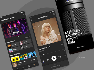 Music Player Online app design flat mobile app mobile app design mobile application mobile ui ui web design