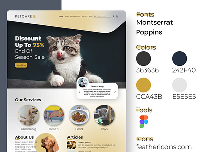 PETCARE Web Design Prototype ui uiux