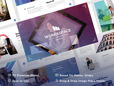 WorkaSpace – Business & Pitch Deck Presentation Template agency app business company company profile corporate google slides keynote pitchdeck powerpoint ui uiux webdesign