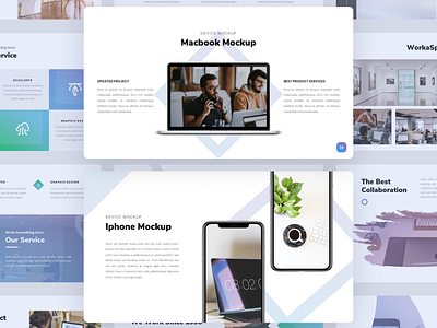 WorkaSpace – Business & Pitch Deck Presentation Template agency landing page app business company company profile corporate google slides logo powerpoint webdesign