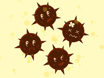 Covid-19 Character In Multiple Expression. adobe illustrator cartoon character children book corona virus coronavirus covid 19 health care illustration mascot vector