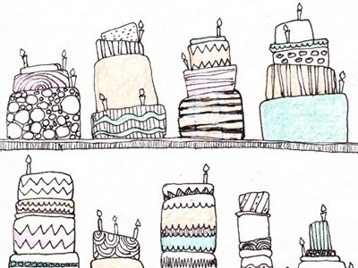 Happy Birthday Sweetness cake illustration