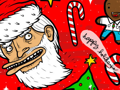Santa is a Fruitcake holidays illustration pattern patterns