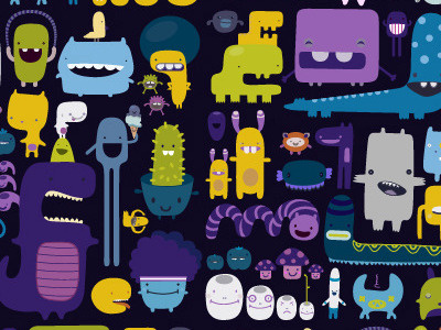 Whole Lotta Monsters! illustration monsters patterns