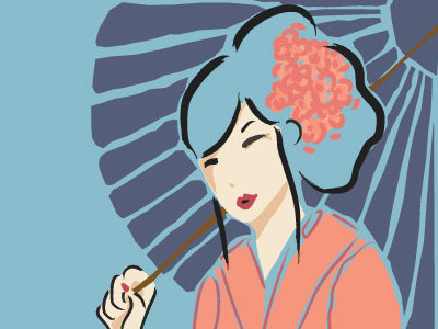 Vintage Geisha geisha illustration