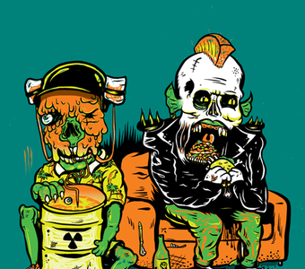 Melt Poster illustration party posters skulls toxic