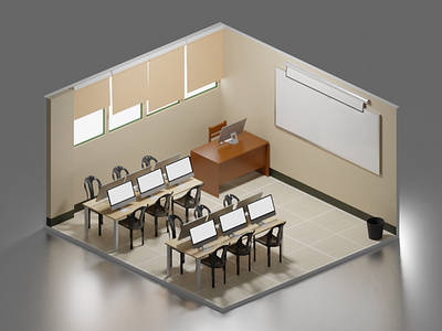 FEU Computer Lab Room 3d blender blender 3d low poly low poly 3d low poly blender