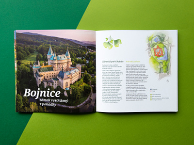 Guide to the Gardens aquarelle castle chateau czech editorial design garden gardenscapes green history illustration layout paper park photography print design tourism typesetting typography
