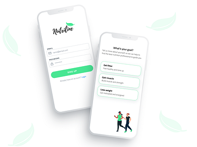 Nutriline health mobile app nutrition sign in sign up