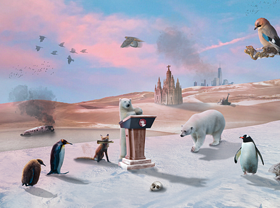 Turning of Tables animals design digitalart future graphic design matte painting mattepainting photo composite photoshop poster design wildlife